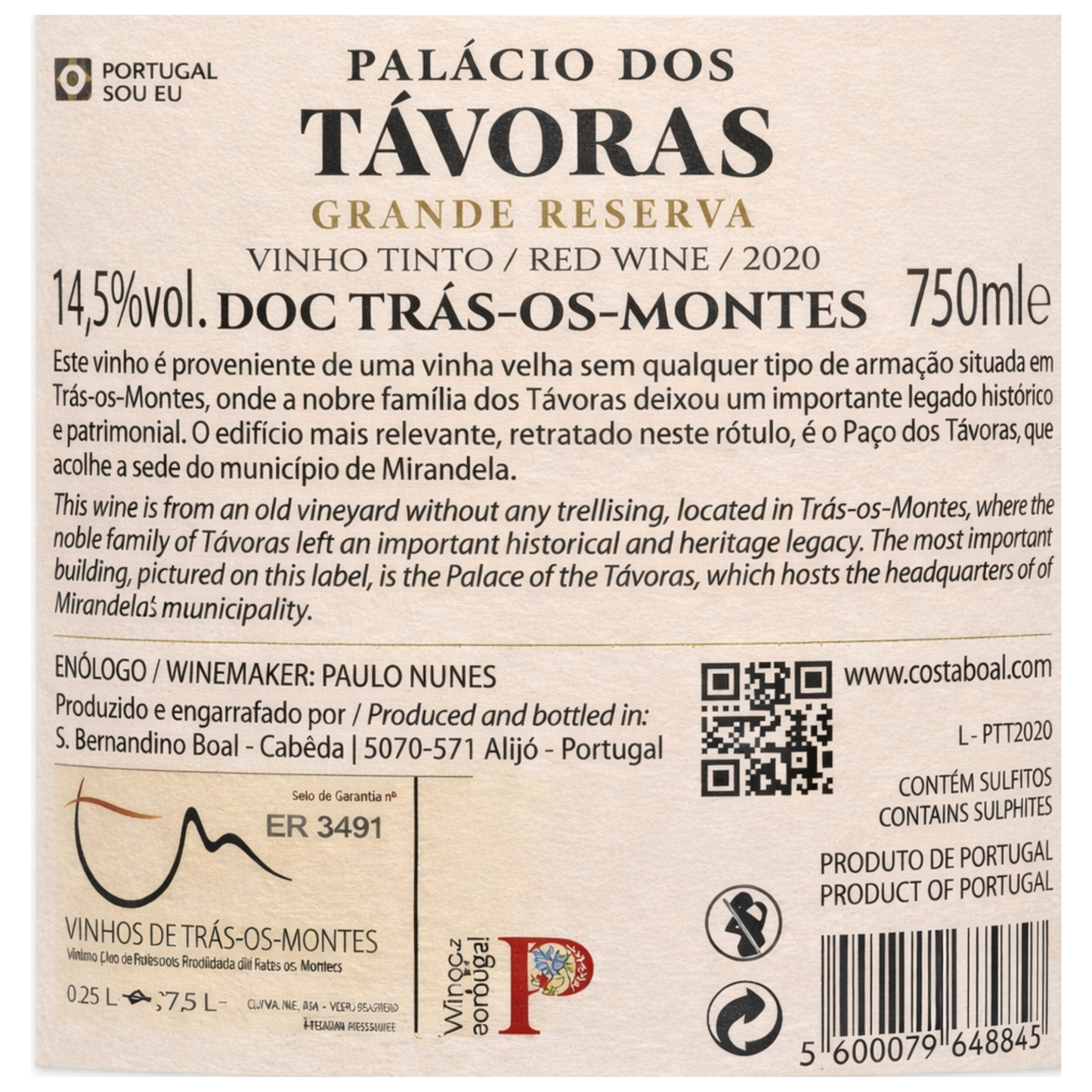 Premium Rotwein "Palácio dos Távoras" Vinhas Velhas Douro – 0,75l