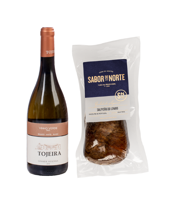 Iberian Gift Hamper – Portuguese White Wine & Smoked Pork Loin (0.75L + 300g)