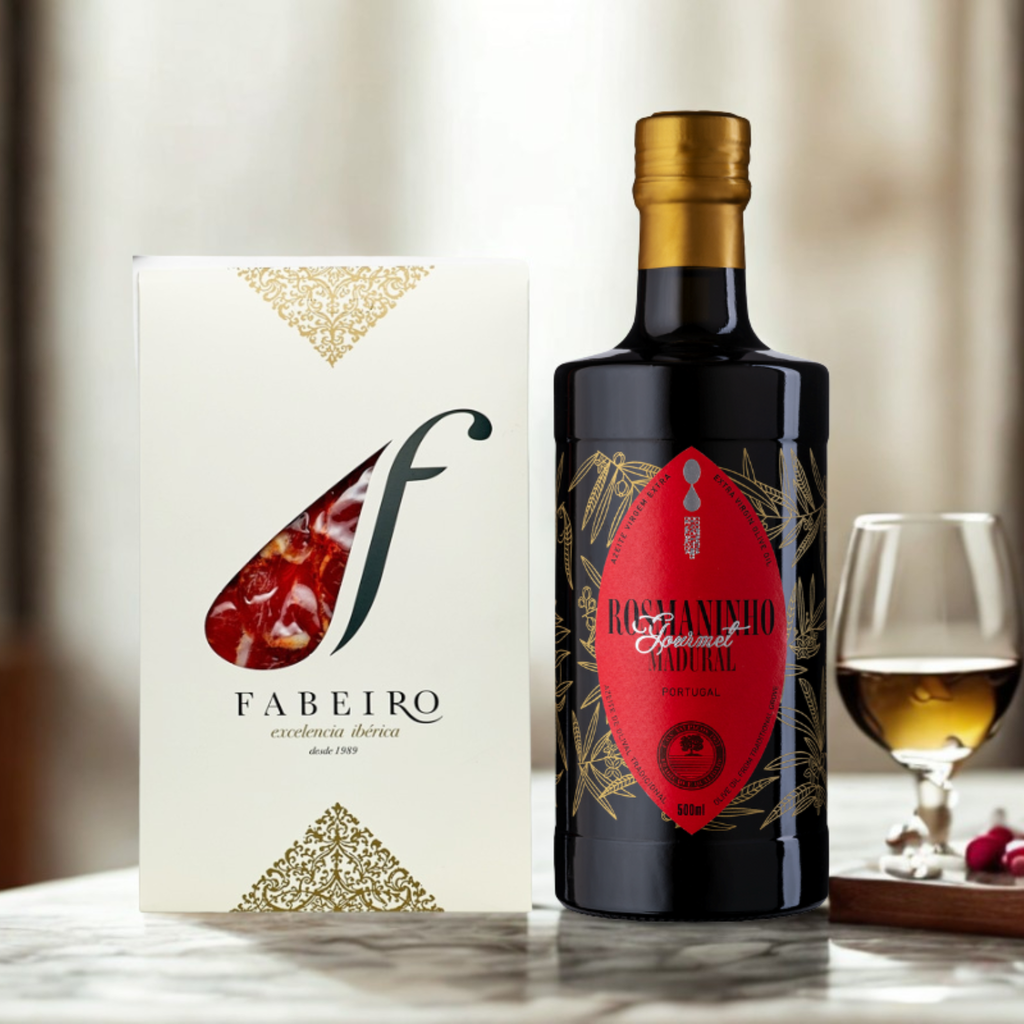Iberische Köstlichkeiten – Rosmaninho Gourmet Madural Olivenöl &amp; Lomo Ibérico de Bellota Set