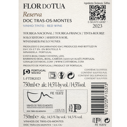 Vino rosso Portogallo "Flor do Tua" Reserva – Trás-os-Montes 0,75l
