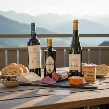 Feinkost Geschenkkorb "Iberischer Gourmet" mit Wein & Chouriço