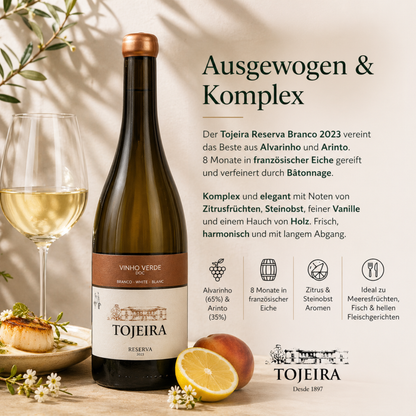Yes, that's perfect, preserves the brand name, the volume, translates Weisswein Branco Reserva to Vino Bianco Riserva which is natural in Italian for white reserve wine. Let's make sure no issues, under 255 chars, correct. Yep.