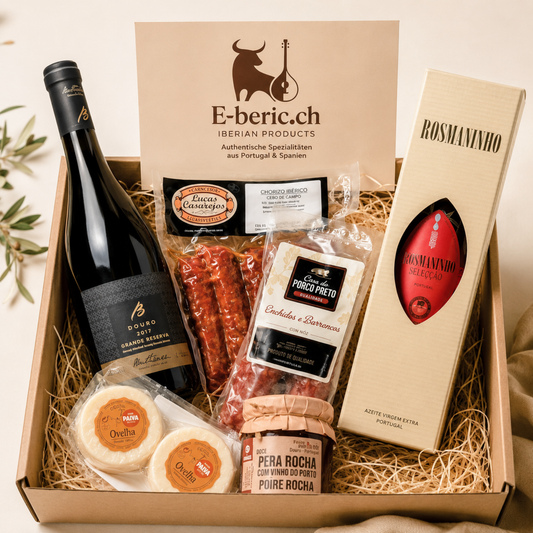 Geschenkkorb Feinkost "Premium Iberischer" mit Wein & Olivenöl