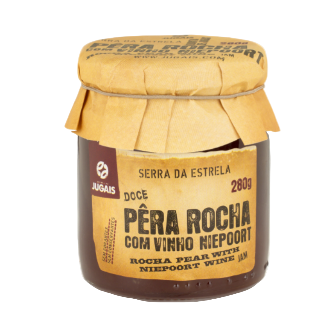 Quinta de Jugais Rocha pear jam with Niepoort wine – Portuguese artisanal jam, 280g glass jar.