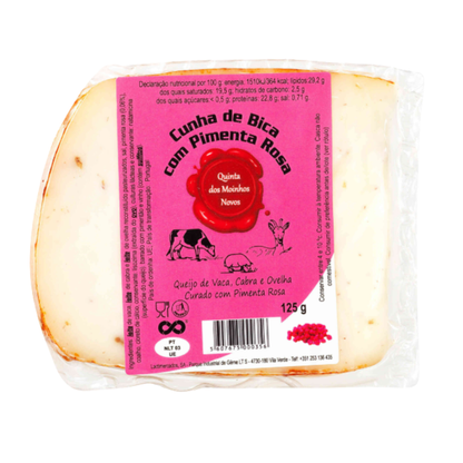 Formaggio portoghese a tre latti con pepe rosa 125g – Quinta dos Moinhos Novos